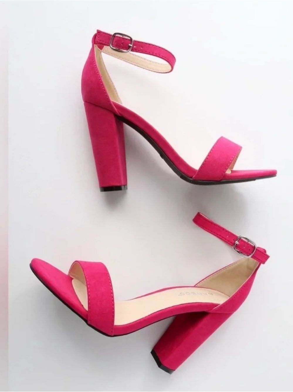 LULUS Something Sweet Suede Ankle‎ Strap Heels in Magenta